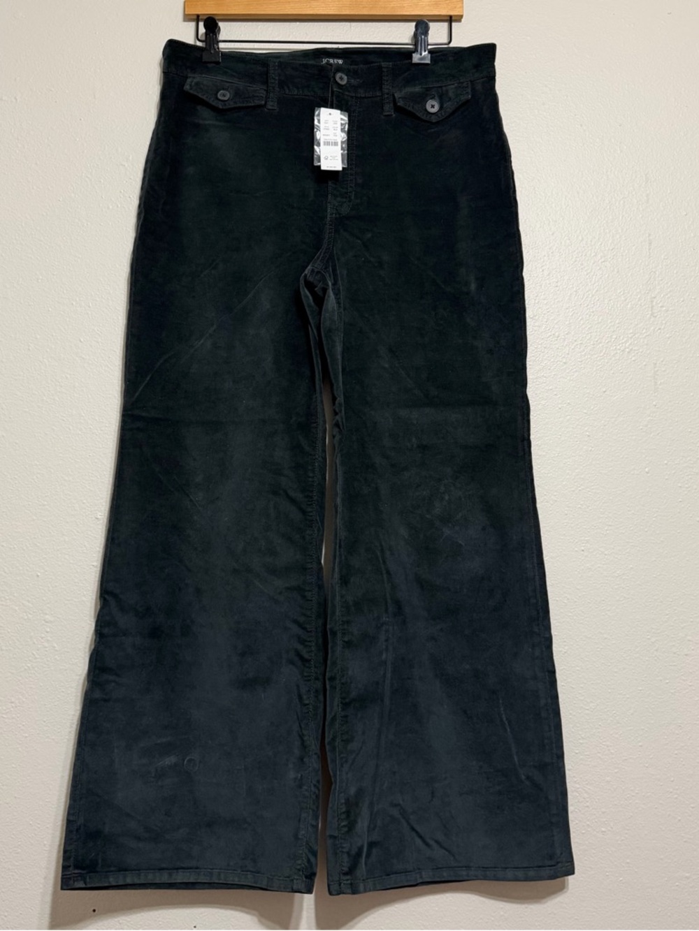 J. Crew Black velvety Wide-Leg Pants